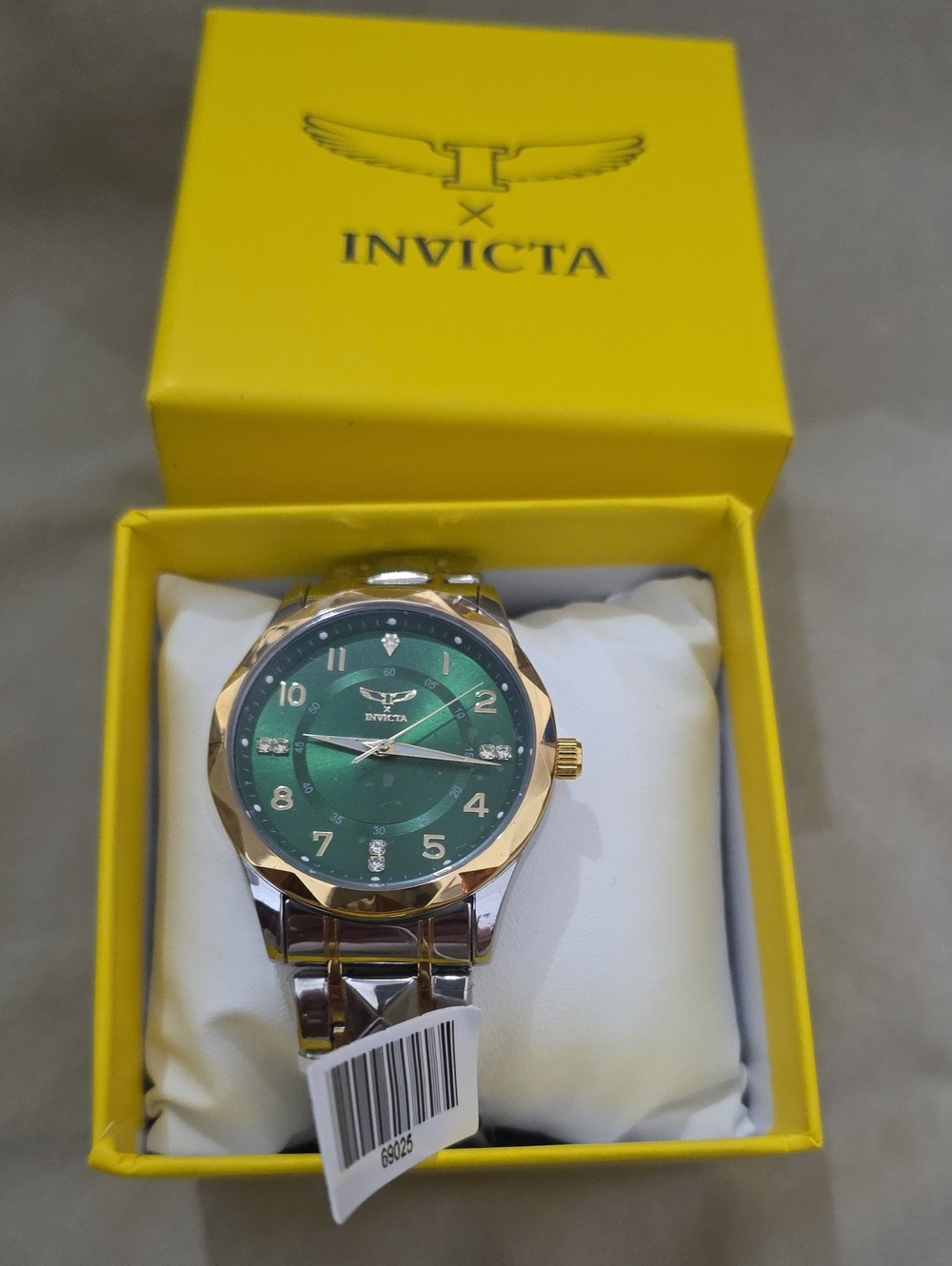 Invicta Green Dial Two-Tone Gold & Silver Men's Watch